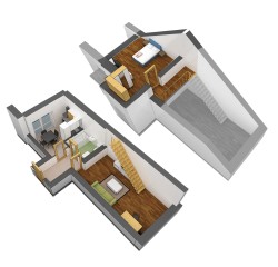 Двохярусна квартира 1Г+