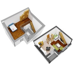Двохярусна квартира 1К+